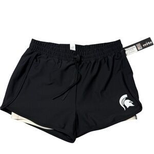 Michigan State University Certo Apparel 2-In-1 Black Women’s Shorts Size Medium